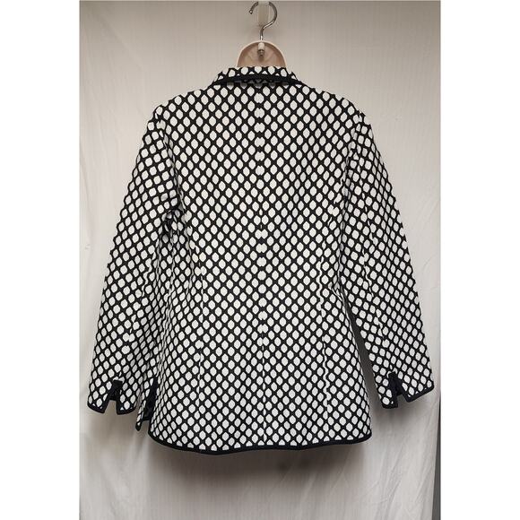 Nina MClemore JACQUARD DIAMOND CAR LONG SLEEVE BLACK COAT BLAZER JACKET SIZE 1 - Picture 5 of 7